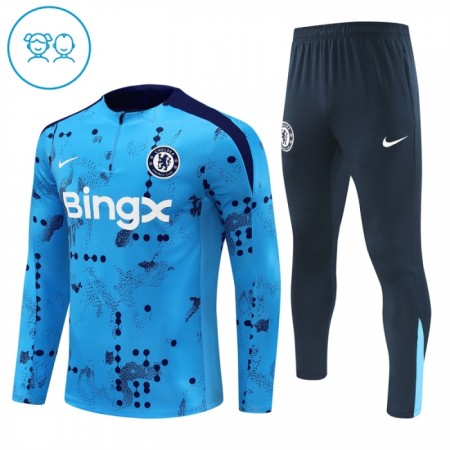 Dječji Chelsea Sweatshirt Za Trening Četvrt Zip 2024-25 Plava Dječji Chelsea Sweatshirt Za Trening Četvrt Zip 2024-25 Plava